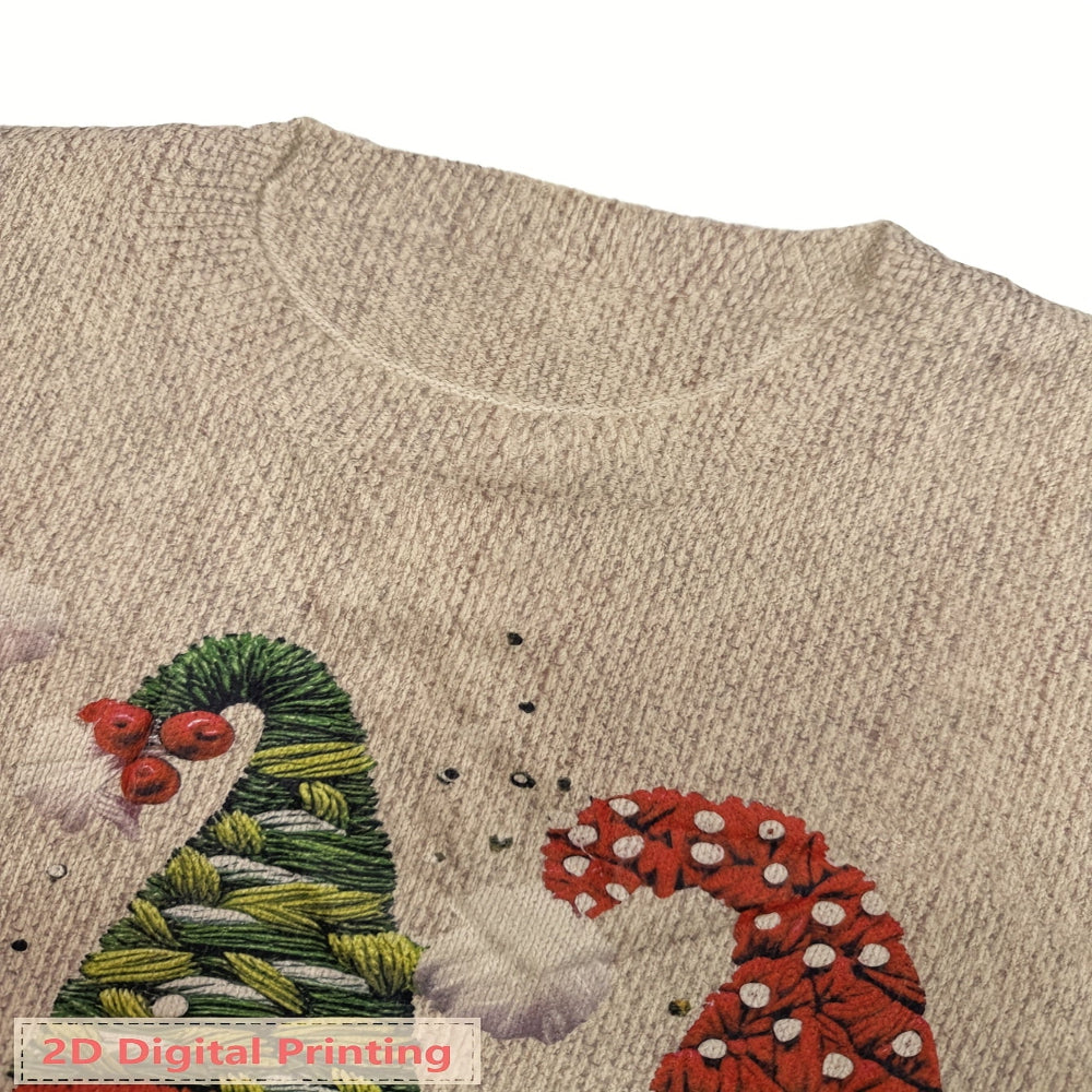 Hässlicher Weihnachtspulli für Frauen - Lustiges gesticktes Wichtelmotiv