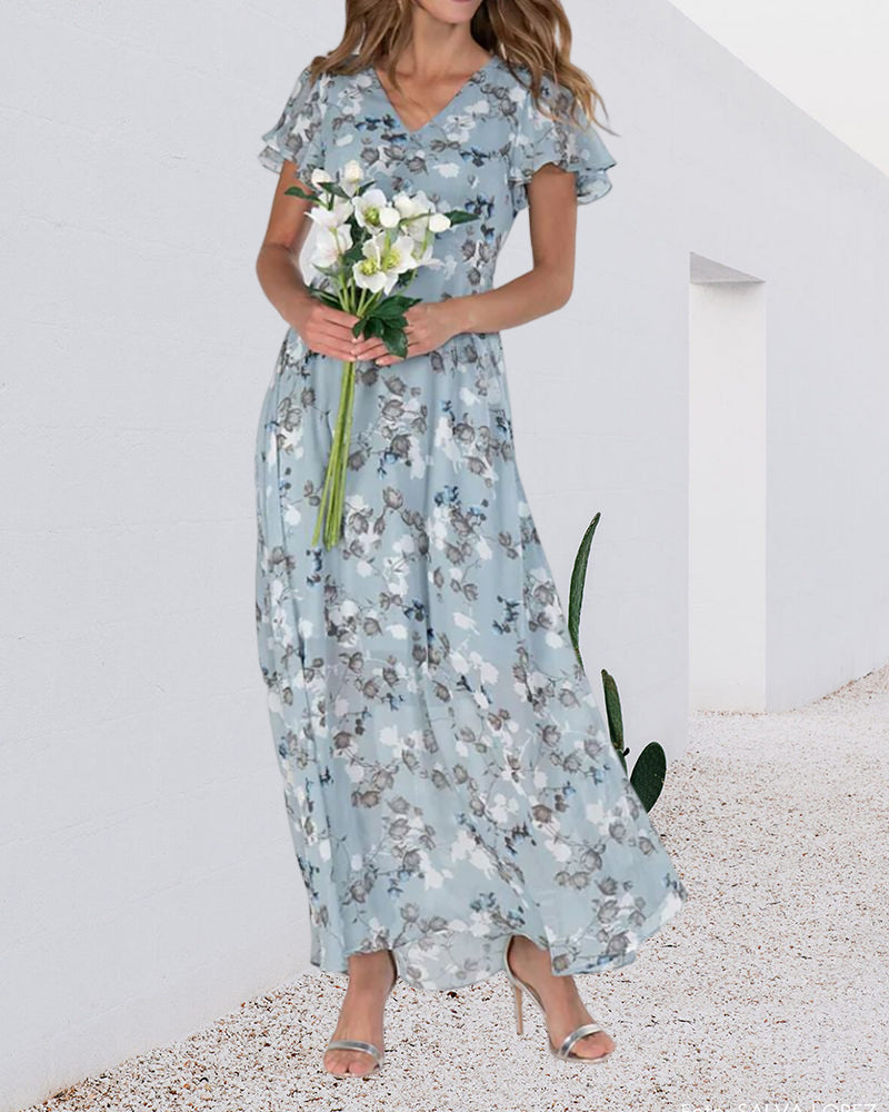 Abito in chiffon con volant