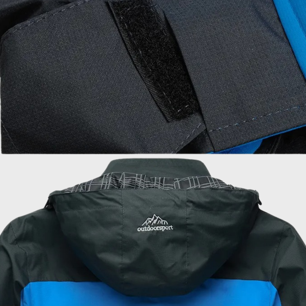 Veste softshell homme pour activités de plein air avec capuche, membrane coupe-vent et traitement déperlant