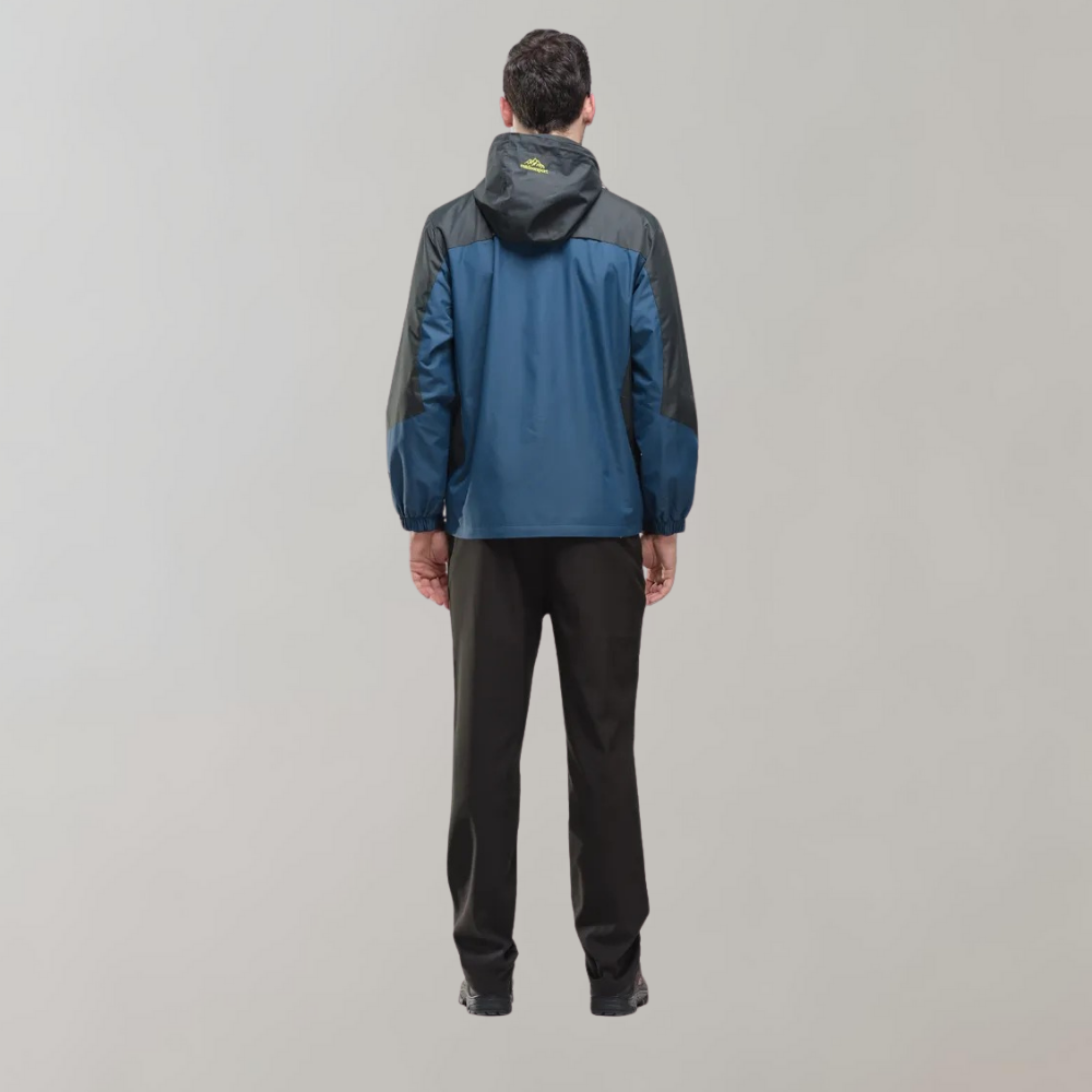 Veste softshell homme pour activités de plein air avec capuche, membrane coupe-vent et traitement déperlant