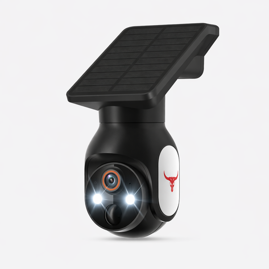 Wireless solar-powered WiFi security camera black