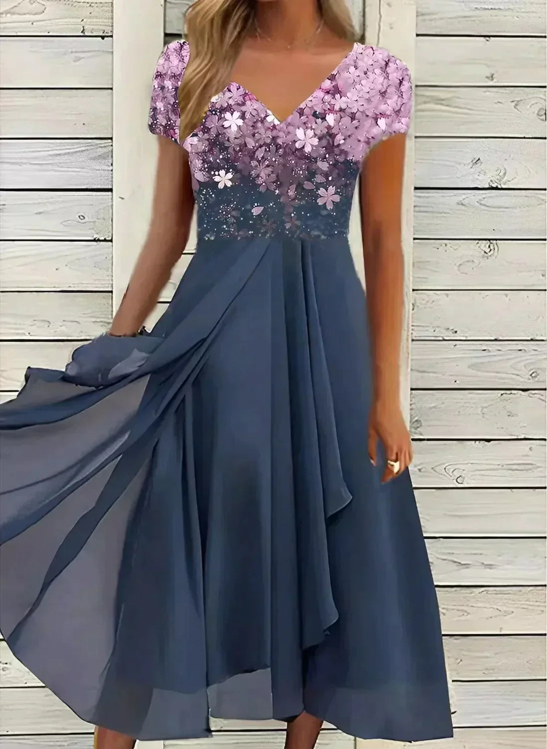 Abendkleid mit Blumenmuster