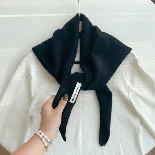 CosyWrap - Pletený trojuholníkový šál z nórskej vlny pre ženy, ako šatka na krk alebo teplý šál