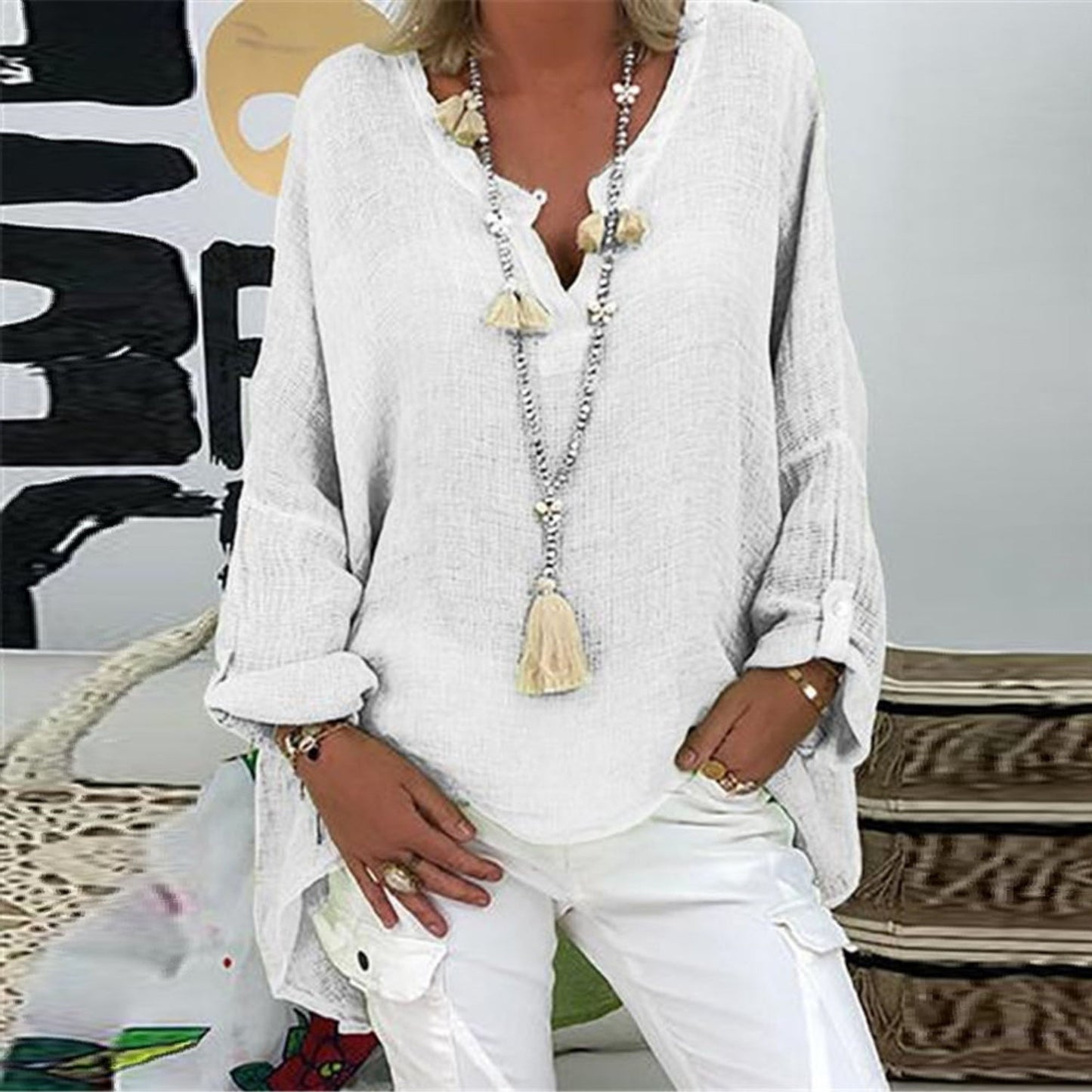 Natalia - Leinenbluse für Damen - Stilvoller Schnitt mit bequemer Passform