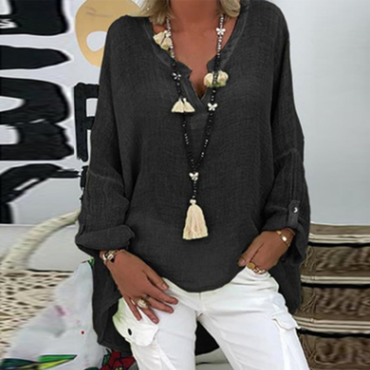 Natalia - Leinenbluse für Damen - Stilvoller Schnitt mit bequemer Passform