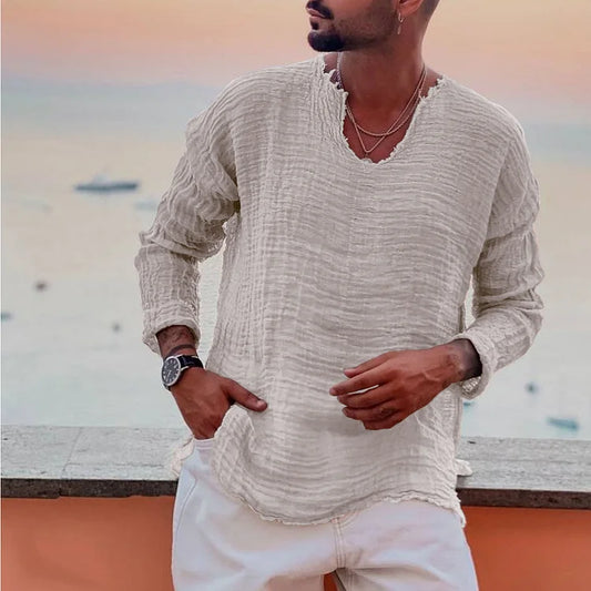 Allan - Simple Summer Shirt with V-Neck