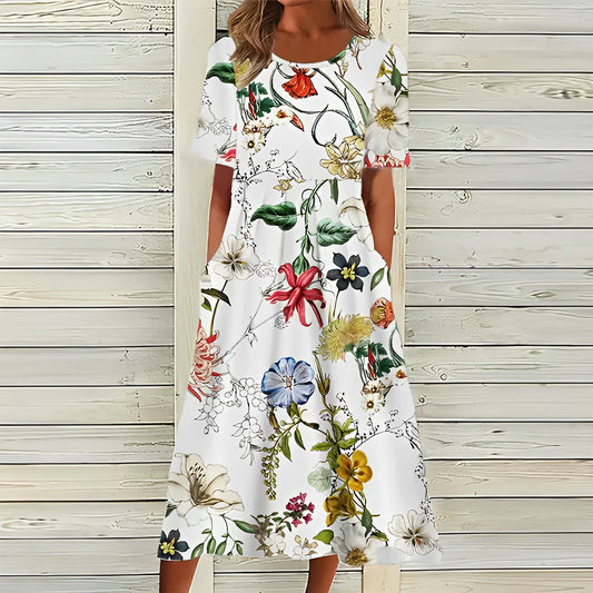 Vestito bianco a fiori per donna | Ideale per l'estate