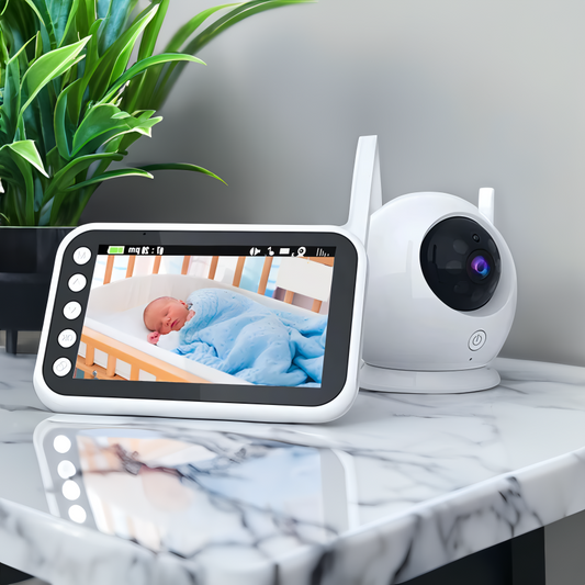Baby monitor con telecamera, visione notturna e indicatore di temperatura